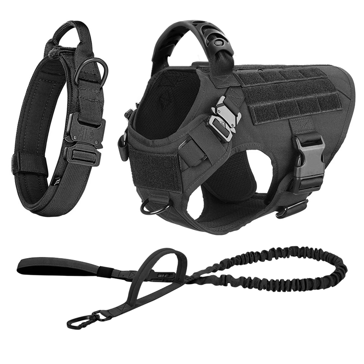 Nylon Padded Dog Harness and Leash Set with Quick Release