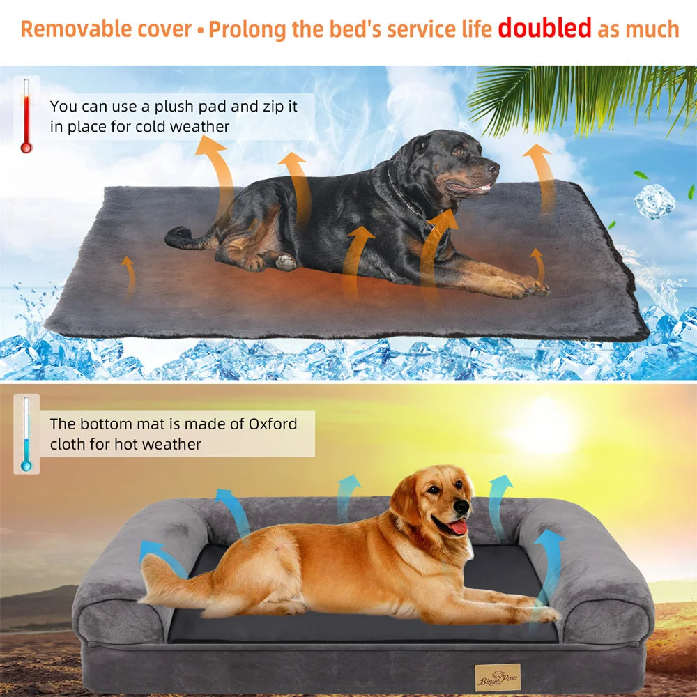 BORWART Orthopedic Memory Foam Calming Dog Sofa Bed