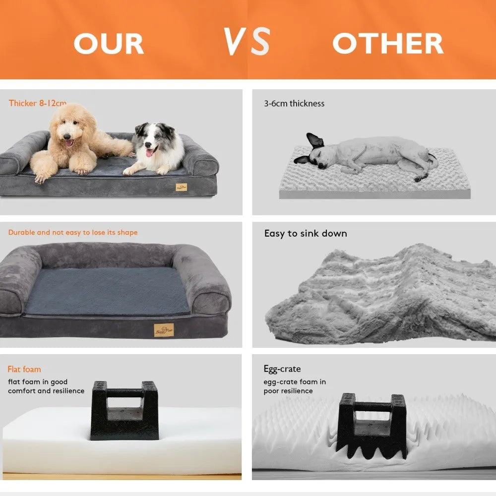 BORWART Orthopedic Memory Foam Calming Dog Sofa Bed