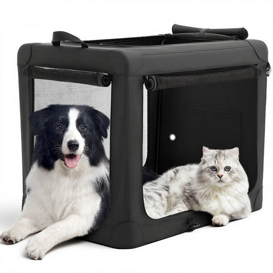 JHK Foldable Soft Dog Crate Portable Pet Kennel Three Side Doors