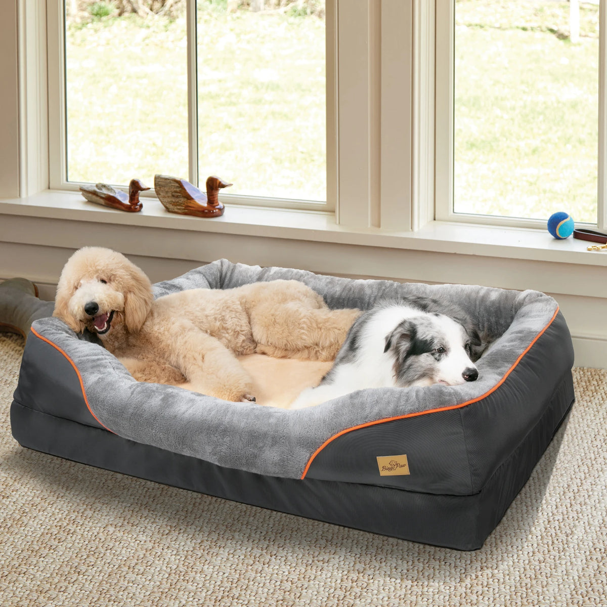 Bingopaw Washable Waterproof Fleece Dog Bed With Removable Cover
