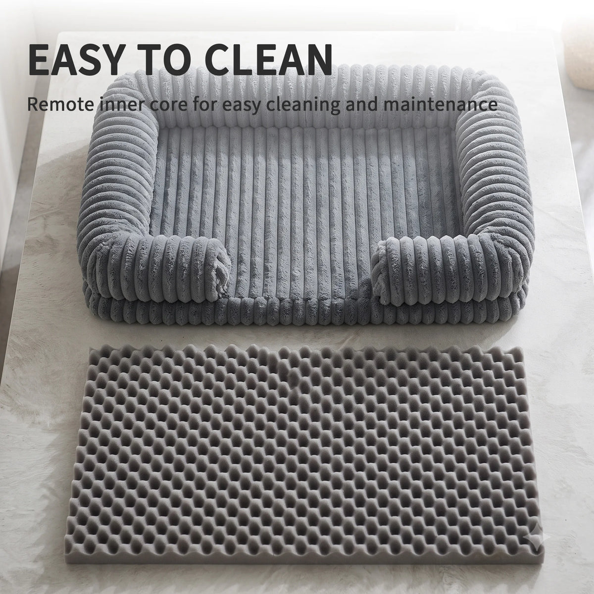 OUTWIND Striped Bolster Dog Bed With Soft Raised Sides