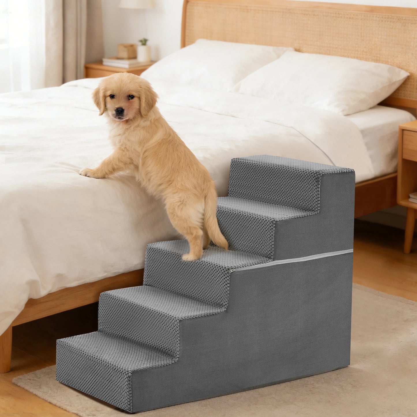 Premium Foam Dog Stair Ramp Small Dogs Non Slip Climbing Ladder
