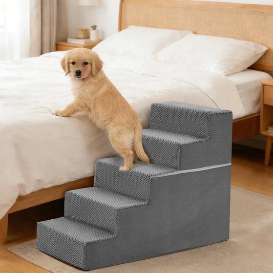 Curved Foam Dog Stairs Ramp for Safe Indoor Pet Climbing