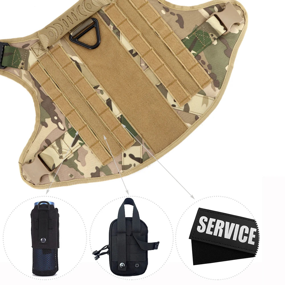 Professional Tactical Dog Harness Leash Set For Large Dogs