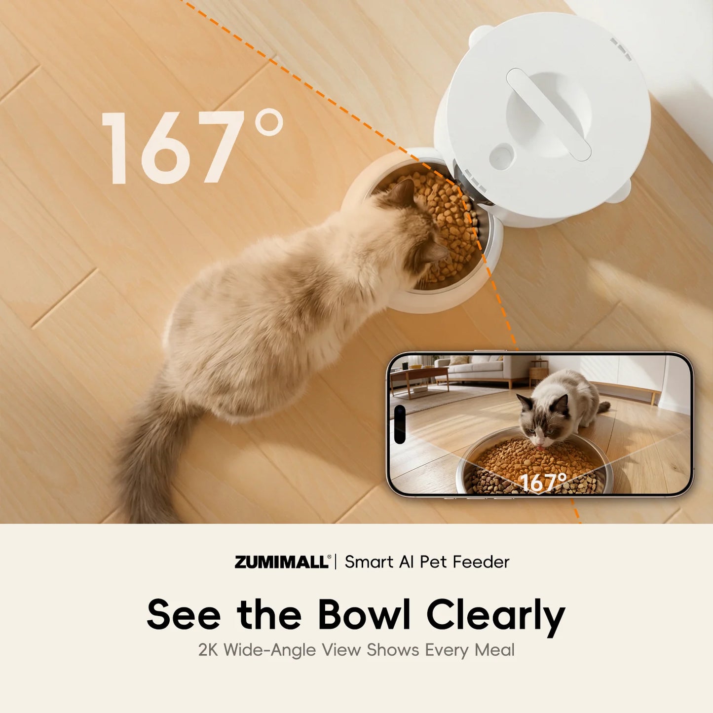Zumimall Automatic Pet Feeder With Smart Camera Dispenser