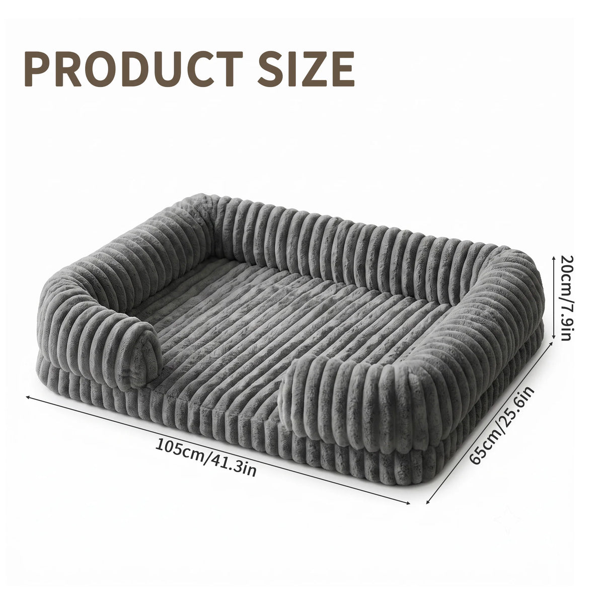 OUTWIND Striped Bolster Dog Bed With Soft Raised Sides