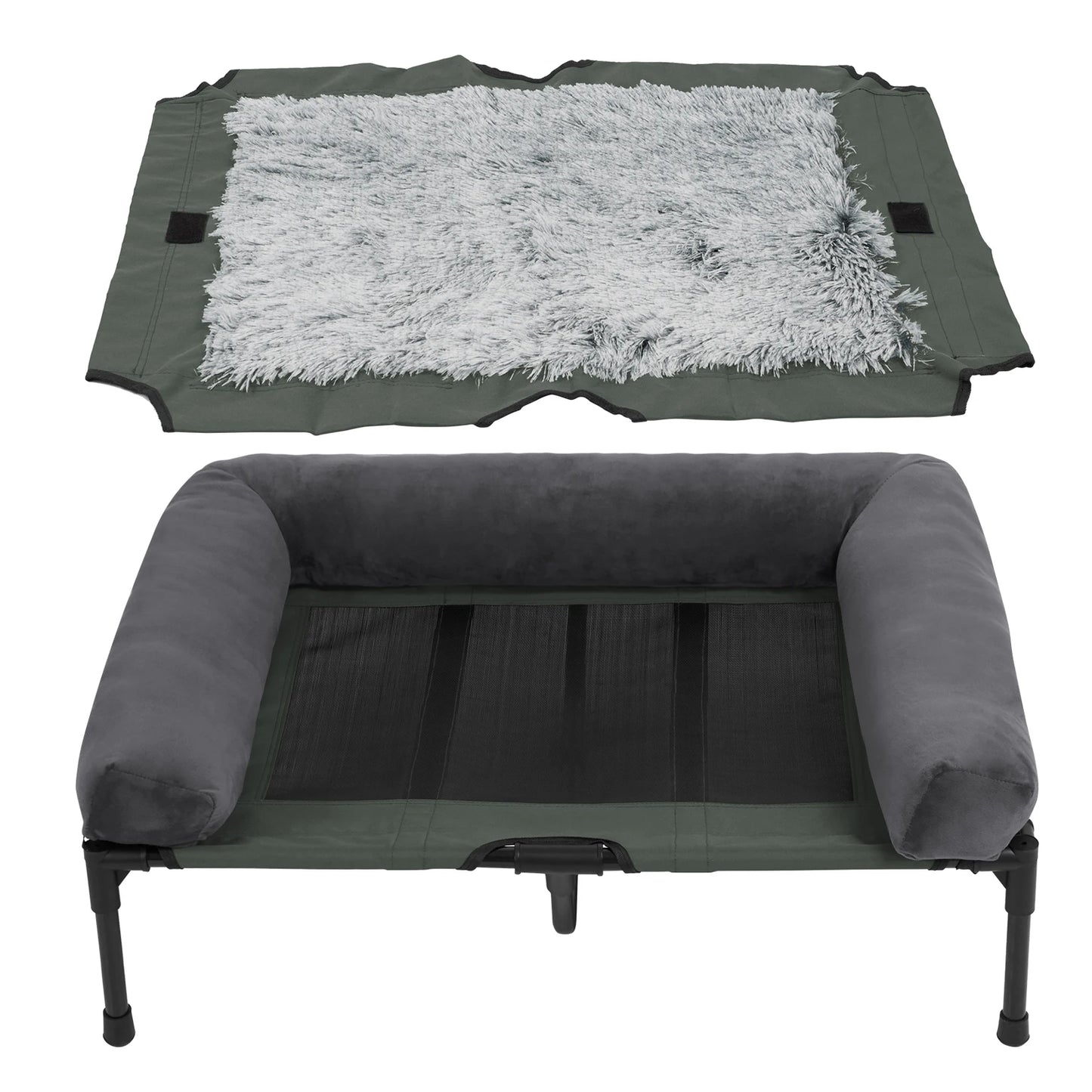 Bingopaw Elevated Cooling Dog Bed With Mesh And Detachable Bolster