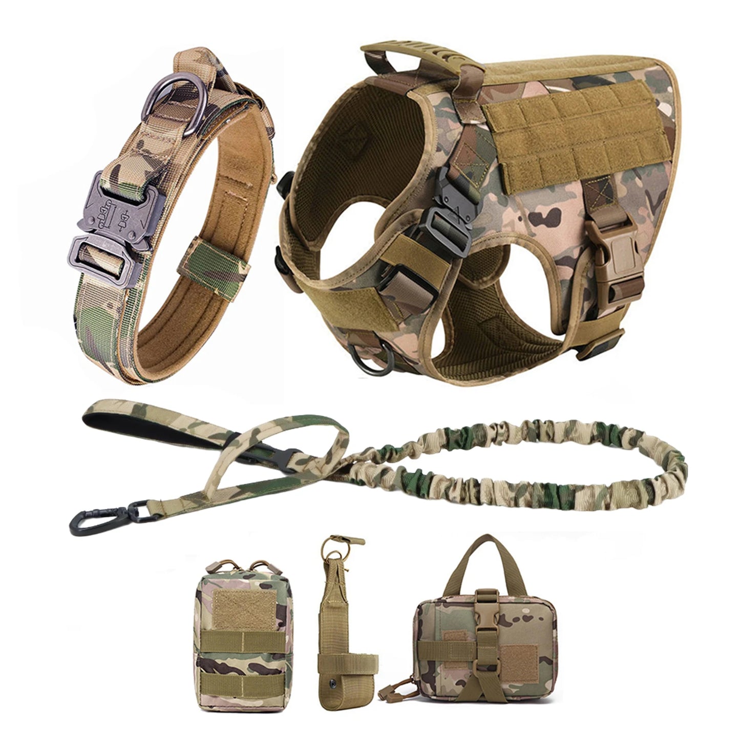 Padded Tactical Nylon Dog Harness With Quick Release Buckles