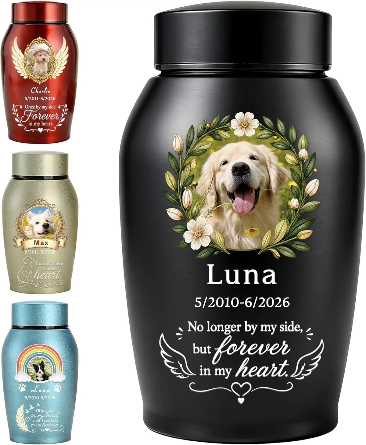 Personalized Dog Urn With Photo And Name Memorial Keepsake