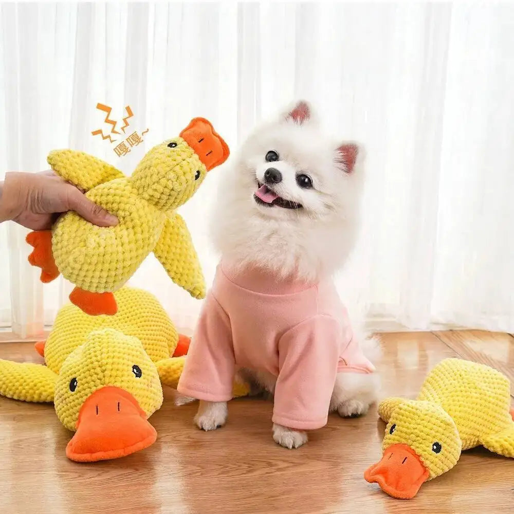 Squeaky Plush Duck Dog Toy Bite Resistant Chew Playmate