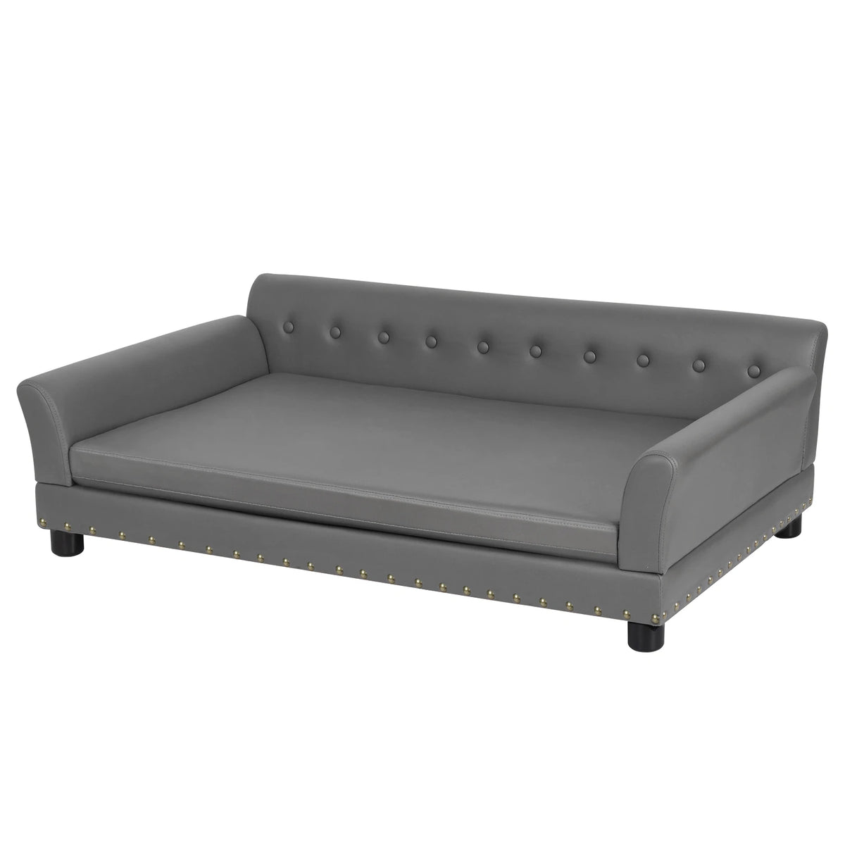 BINGOPAW Durable Elevated Leather Dog Sofa Bed For Comfortable Rest