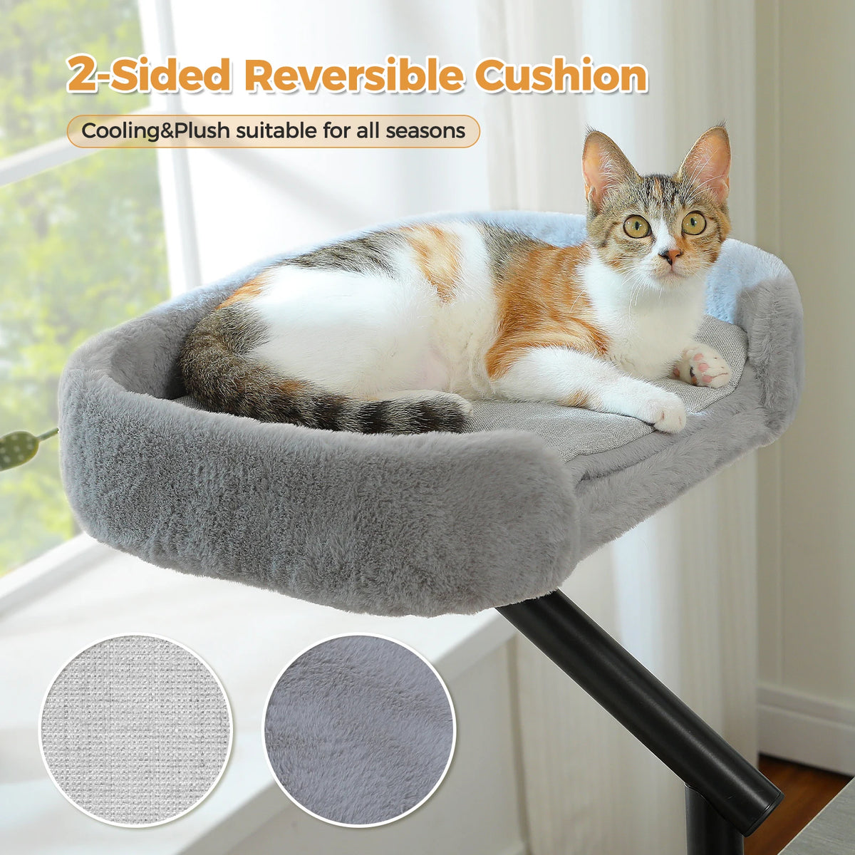 PAWZ Road Adjustable Rotating Cat Desk Bed With Soft Plush Hammock