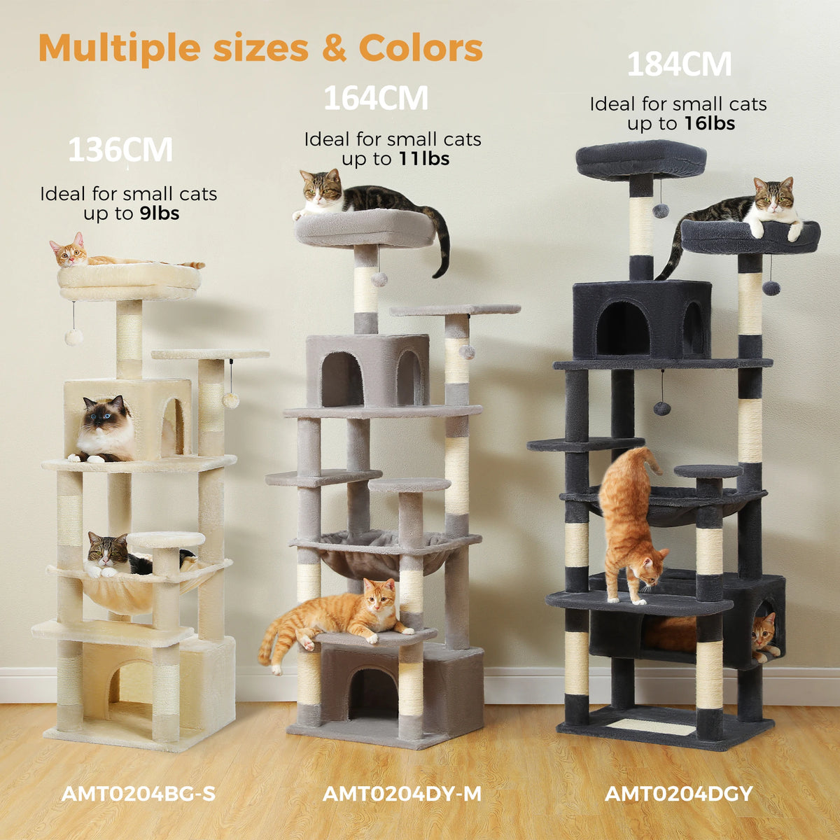 PAWZ Road Indoor Cat Tree With Sisal Posts And Hammock