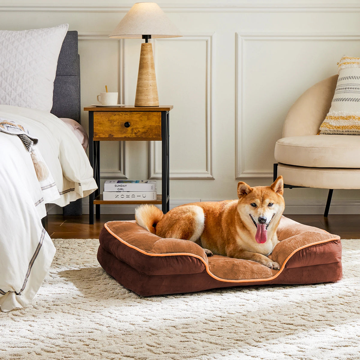 JHK Orthopedic Memory Foam Pet Bed With Washable Removable Cover