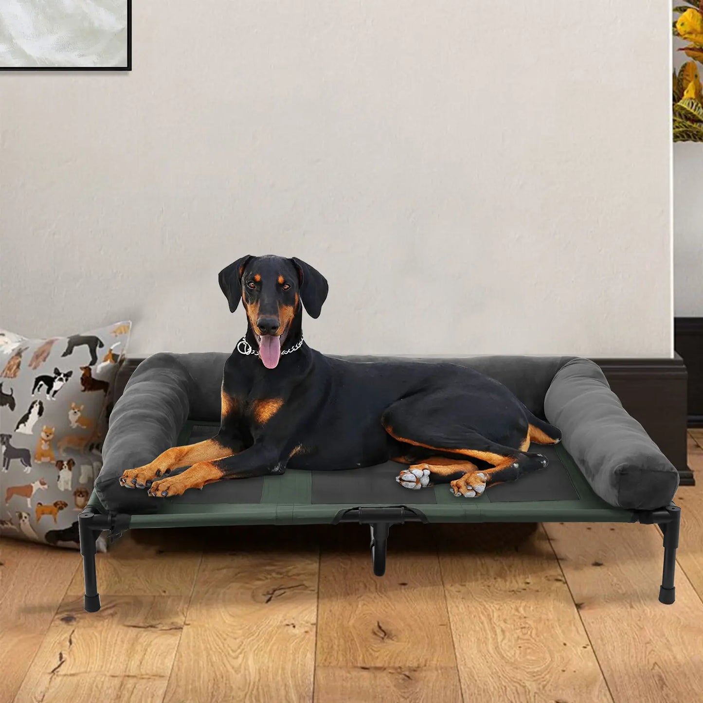 Bingopaw Elevated Cooling Dog Bed With Mesh And Detachable Bolster